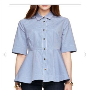 KATE SPADE NEW YORK stripe peplum shirt